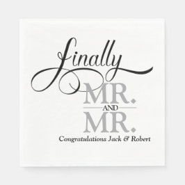 Eindelijk Mr en Mr Wedding Reception Cocktail Servet