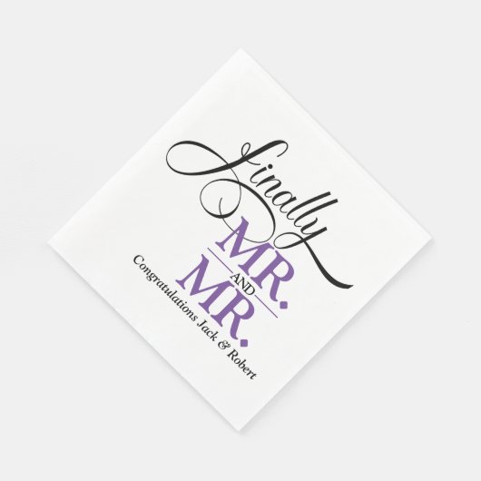 Eindelijk Mr en Mr Wedding Reception Cocktail Servet (Hoek)