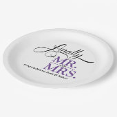 Eindelijk Mr. en Mrs. Trouwreceptie Papieren Bordje (Gekanteld)