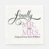 Eindelijk Mr en Mrs Wedding Reception Cocktail Servet (Voorkant)