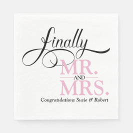 Eindelijk Mr en Mrs Wedding Reception Cocktail Servet