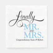Eindelijk Mr en Mrs Wedding Reception Cocktail Servet (Voorkant)