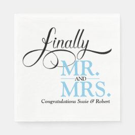 Eindelijk Mr en Mrs Wedding Reception Cocktail Servet