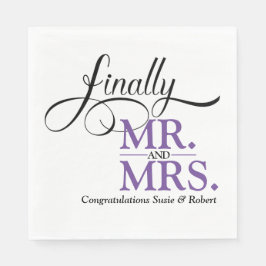 Eindelijk Mr en Mrs Wedding Reception Cocktail Servet