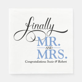 Eindelijk Mr en Mrs Wedding Reception Cocktail Servet