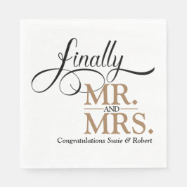 Eindelijk Mr en Mrs Wedding Reception Cocktail Servet