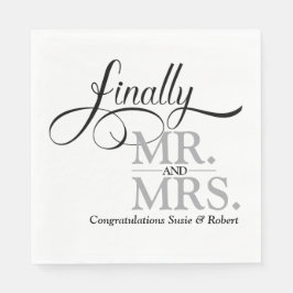 Eindelijk Mr en Mrs Wedding Reception Cocktail Servet