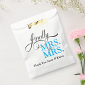 Eindelijk Mrs en Mrs Bruiloftsreceptie Bedankzakje (Gezegeld)