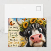 Eindelijk oud genoeg Koe Briefkaart (Voorkant / Achterkant)