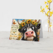 Eindelijk oud genoeg Koe Kaart (Gele Bloem)
