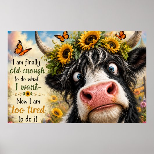 Eindelijk oud genoeg Koe Poster (Voorkant)