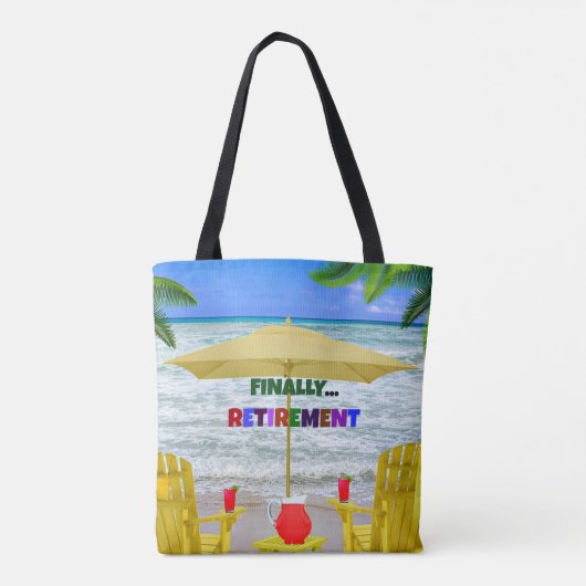 Eindelijk...pensioen Tote Bag (Achterkant)