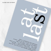 Eindelijk QR Code Deusty Blue Verloving Invitation Kaart