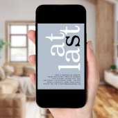 Eindelijk QR Code Deusty Blue Verloving Invitation Kaart