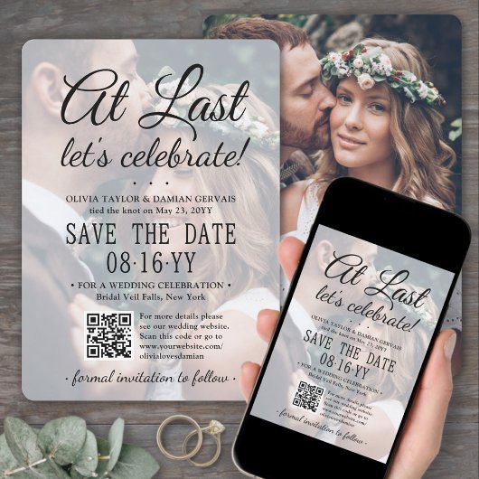 Eindelijk QR-code en foto-overlay bruiloft Save The Date
