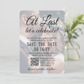 Eindelijk QR-code & foto-overlay bruiloftsreceptie Save The Date (Staand voorkant)