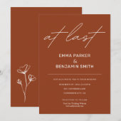 Eindelijk rustieke moderne minimalistische bruilof kaart (Voorkant / Achterkant)