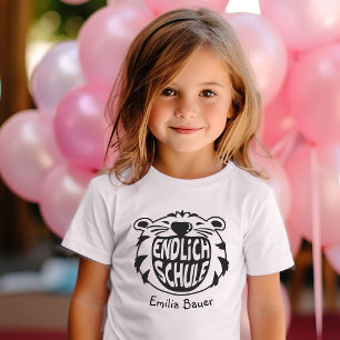 Eindelijk school schoolkind 1e klas inschrijving t-shirt