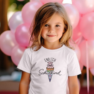 Eindelijk schoolkind schooltas 1e klas inschrijvin t-shirt