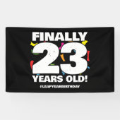 Eindelijk Schrikkeljaar Schrikkeldag 92e Verjaarda Spandoek (Horizontaal)