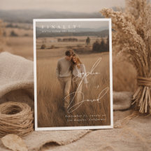 Eindelijk Script Elegante NAMEN Foto Bruiloft