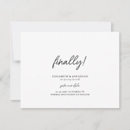 Eindelijk Script Minimalistische Trouwdatumkaart Save The Date