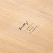 Eindelijk Script Minimalistische Trouwkaart Save t Acryl Uitnodigingen (Laagn)