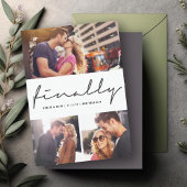 Eindelijk Script Modern 3-Foto Trouwontwerp Save The Date