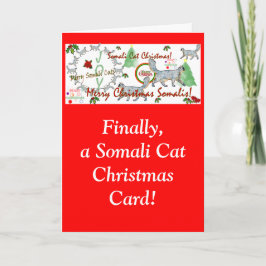 Eindelijk Somalische Cat Christmas Kaarten