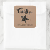 Eindelijk Stickers, Afstuderen Gift Label, Zomer Vierkante Sticker (Tas)