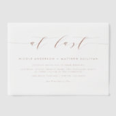 Eindelijk Terracotta minimalistisch script bruilof Vellum Uitnodigingen (Voorkant)