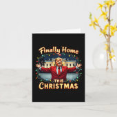Eindelijk thuis deze kerstviering Trump Appa Kaart (Gele Bloem)