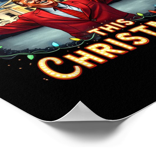 Eindelijk thuis deze kerstviering Trump Appa Poster (Hoek)