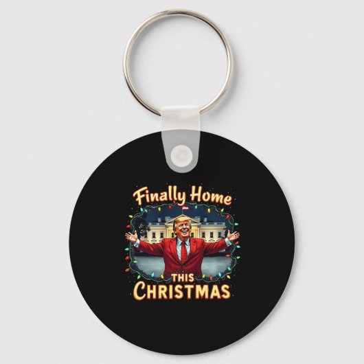 Eindelijk thuis deze kerstviering Trump Appa Sleutelhanger (Voorkant)