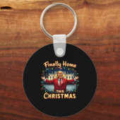 Eindelijk thuis deze kerstviering Trump Appa Sleutelhanger (Voorkant)