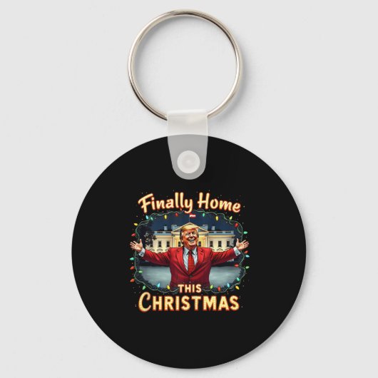 Eindelijk thuis deze kerstviering Trump Appa Sleutelhanger (Voorkant)