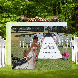 Eindelijk Trouwen Fout Grappig Zwart Koppel Save The Date