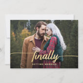 Eindelijk trouwen Grappige foto Bewaar de datum Save The Date (Voorkant)