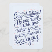 Eindelijk trouwen met grappige bruidsparen kaart (Voorkant / Achterkant)