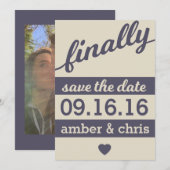 Eindelijk trouwen! Save the Date (Voorkant / Achterkant)