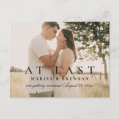 Eindelijk Trouwfoto Save the Date Aankondigingskaart (Voorkant)