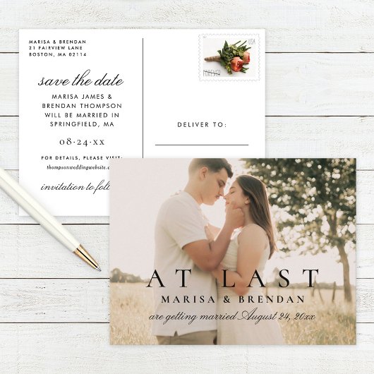 Eindelijk Trouwfoto Save the Date Aankondigingskaart