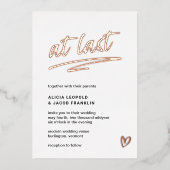 Eindelijk Typografie Modern Bruiloft Folie Uitnodiging (Voorkant)