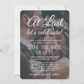 Eindelijk uitgestelde bruiloft Ontvangen foto QR-c Save The Date (Voorkant)