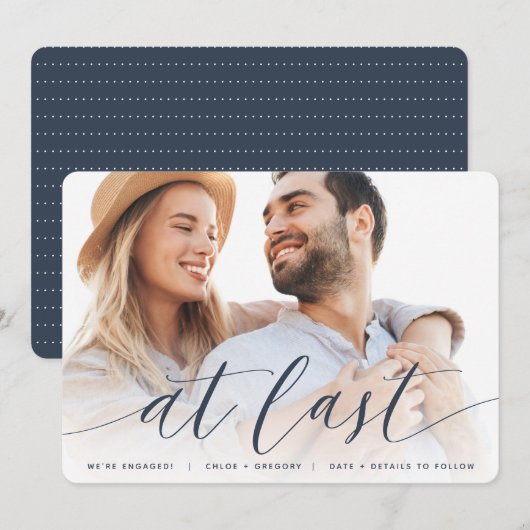 Eindelijk | Volledige foto-Verloving Aankondiging (Voorkant / Achterkant)