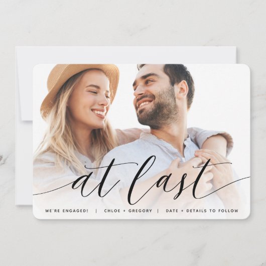 Eindelijk | Volledige foto-Verloving Aankondiging (Voorkant)