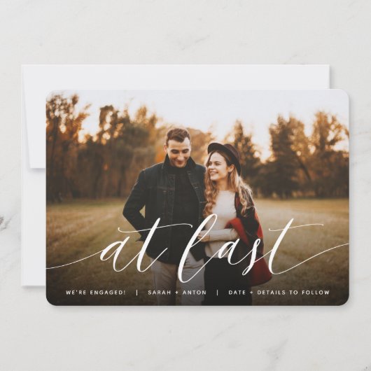 Eindelijk | Volledige foto-Verloving Aankondiging (Voorkant)