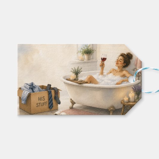 Eindelijk vrij - Gelukkig scheidingscadeau Cadeaulabel (Voorkant (Horizontaal))