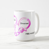 Eindelijk vrij roze handboei koffiemok (Voorkant rechts)