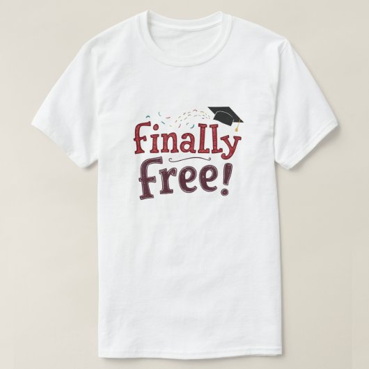 Eindelijk vrij! t-shirt (Design voorkant)
